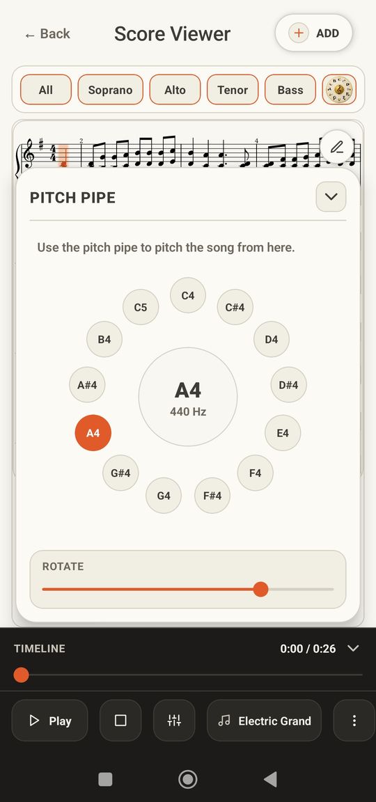 Pitch pipe with twelve notes